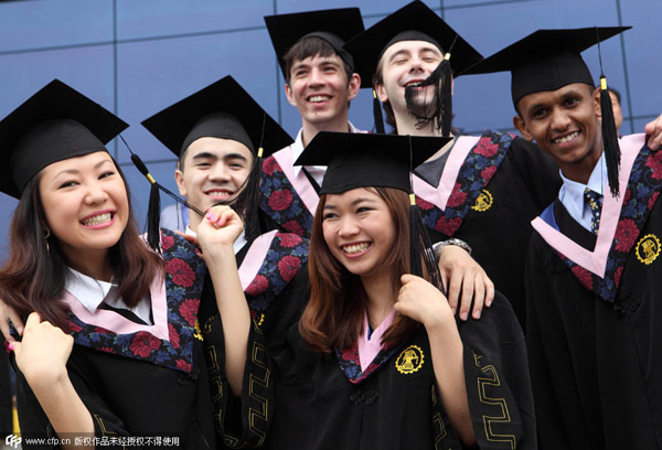 A group of international university graduates